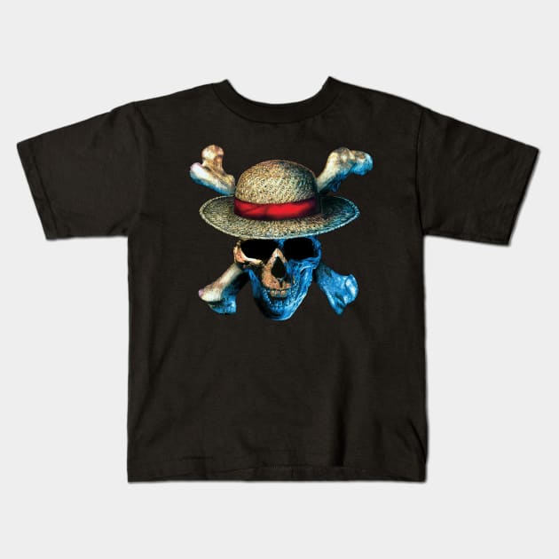 One Piece Straw Hat Kids T-Shirt by chloetattooartist